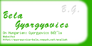bela gyorgyovics business card
